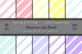 Download Pastel Hearts in a Line Digital Scrapbook Paper Pack - Scrapbook Collection