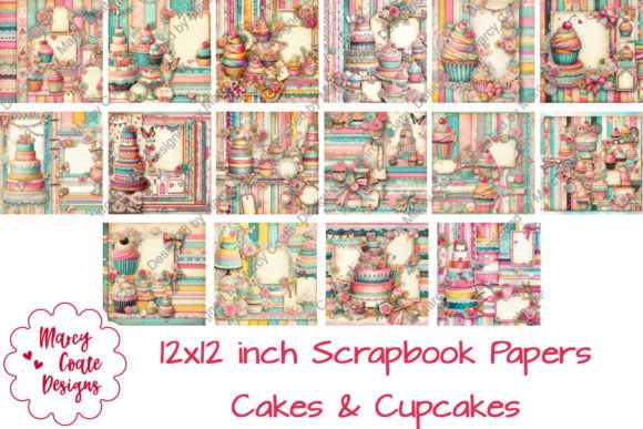 Download Cakes &amp; Cupcakes 12x12 Scrapbook Papers - Scrapbook Collection