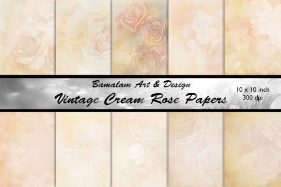 Download Vintage Cream Rose Scrapbook Papers - Scrapbook Collection