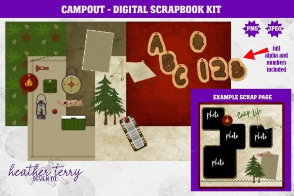 Download Campout Camping Digital Scrapbook Kit - Scrapbook Collection