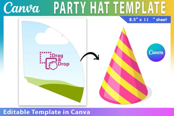 Download Editable Canva Party Hat Template - Editable Collection