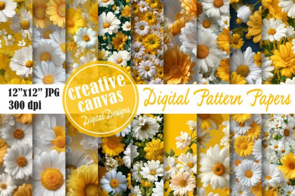 Download Yellow and White Daisy Seamless Pattern - Yellow Collection